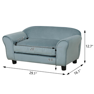 Katı ahşap çerçeve off-the-ground pet yatak sıfırdan kolay değil ayrılabilir ve yıkanabilir köpek halısı kokusuz antibakteriyel peluş köpek yatağı - Product Image 3