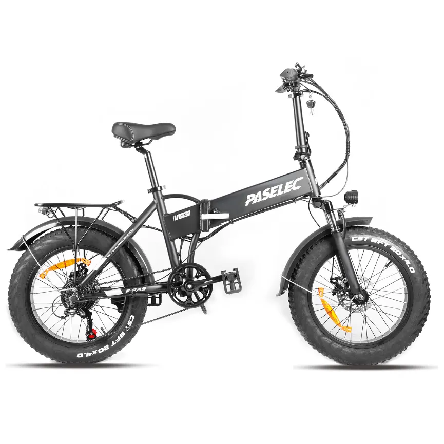 Bicicleta eléctrica plegable de 20 pulgadas, bici con neumático ancho de 500W