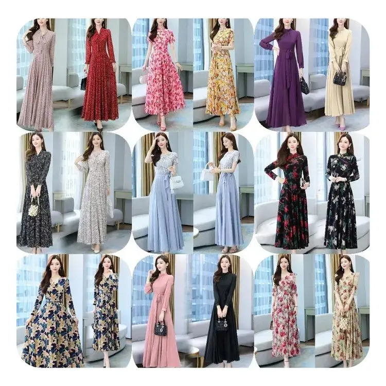 थोक उच्च गुणवत्ता दक्षिण कोरा 2022 वसंत गर्मियों में नई फ्रैली फीता पोशाक महिलाओं की फ्फी आस्तीन सुरुचिपूर्ण पोशाक