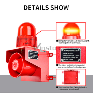 Wasserdichter IP67 120DB Sound kombination salarm WS-01G elektronischer Summer Akustischer visueller Alarm für Autos und Schiffe