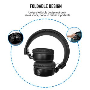 LED-Licht Drahtlose Kopfhörer 120H Playtime FM-Radio TF-Kartens teck platz Faltbares Over-Ear-Bluetooth-Headset für Abenteuer im Freien