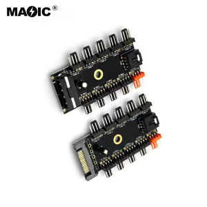 Magelei <strong>Computer</strong> 10 Road Chassis Fan Hub 4pin/SATA Fan Extension 1 to 10Road SATA Fan <strong>Controller</strong> 4pin Other <strong>Computer</strong> Accessories - Product Image 1