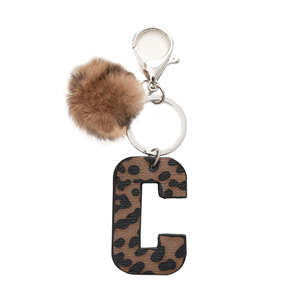 סגנון קאובוי מערבי דפוס leopard שמן קצה עור אות שרשרת המכונית תליון קטיף כדור אביזרים