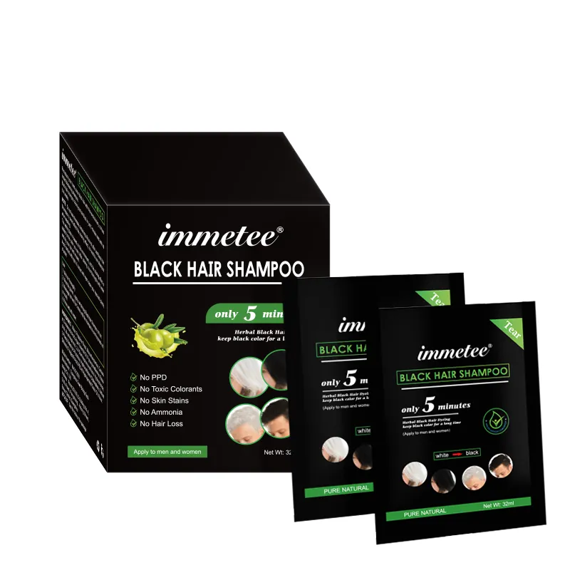 Champú orgánico mágico rápido para tinte de pelo, tratamiento Natural para el cabello, Color negro, marrón oscuro, blanco, Etiqueta Privada