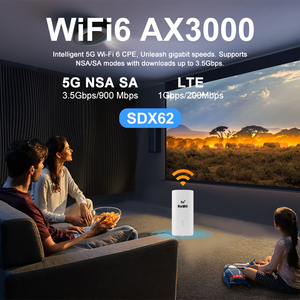 נתב 5GM04 KuWFi Wi-Fi6 5G עם חריץ לכרטיס סים, מהירות גבוהה של 3.5Gbps, Sdx62 דו-תדרי AX3000, יציאות גיגה-ביט, נתב 5g פנימי עם חריץ לכרטיס סים - Product Image 5