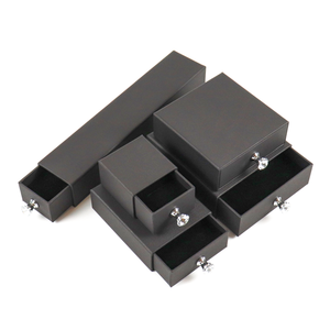 Tùy chỉnh trượt mở quà lưu niệm bao bì màu đen làm chủ vận chuyển Vòng đeo tay ngăn kéo hộp đồ trang sức các tông ngăn kéo hộp giấy - Product Image 3