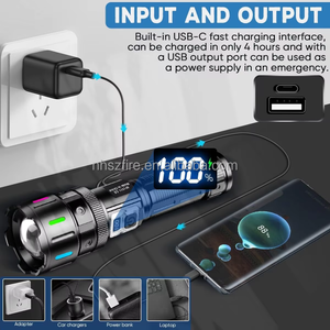 فائق السطوع ضوء فلاش عالي لومن طويل المدى مقاوم للماء قوي قابل للتكبير عالي الطاقة <span class=keywords><strong>LED</strong></span> من من من من من - Product Image 5