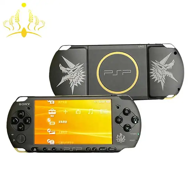 95% nueva consola de juegos retro PSP para Playstation Portable 3000 PSP3000 BlackGolden Monster Hunter Portable Limited