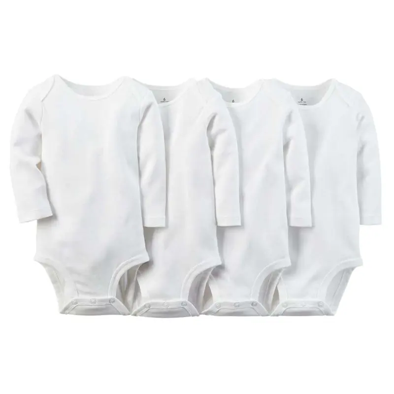 Infantile di Usura Neonato lavabile in lavatrice Bianco Puro Cotone Unisex Neutro A Maniche Lunghe Del Corpo Del Bambino Pagliaccetti