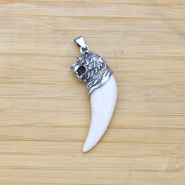 antique silver lion head