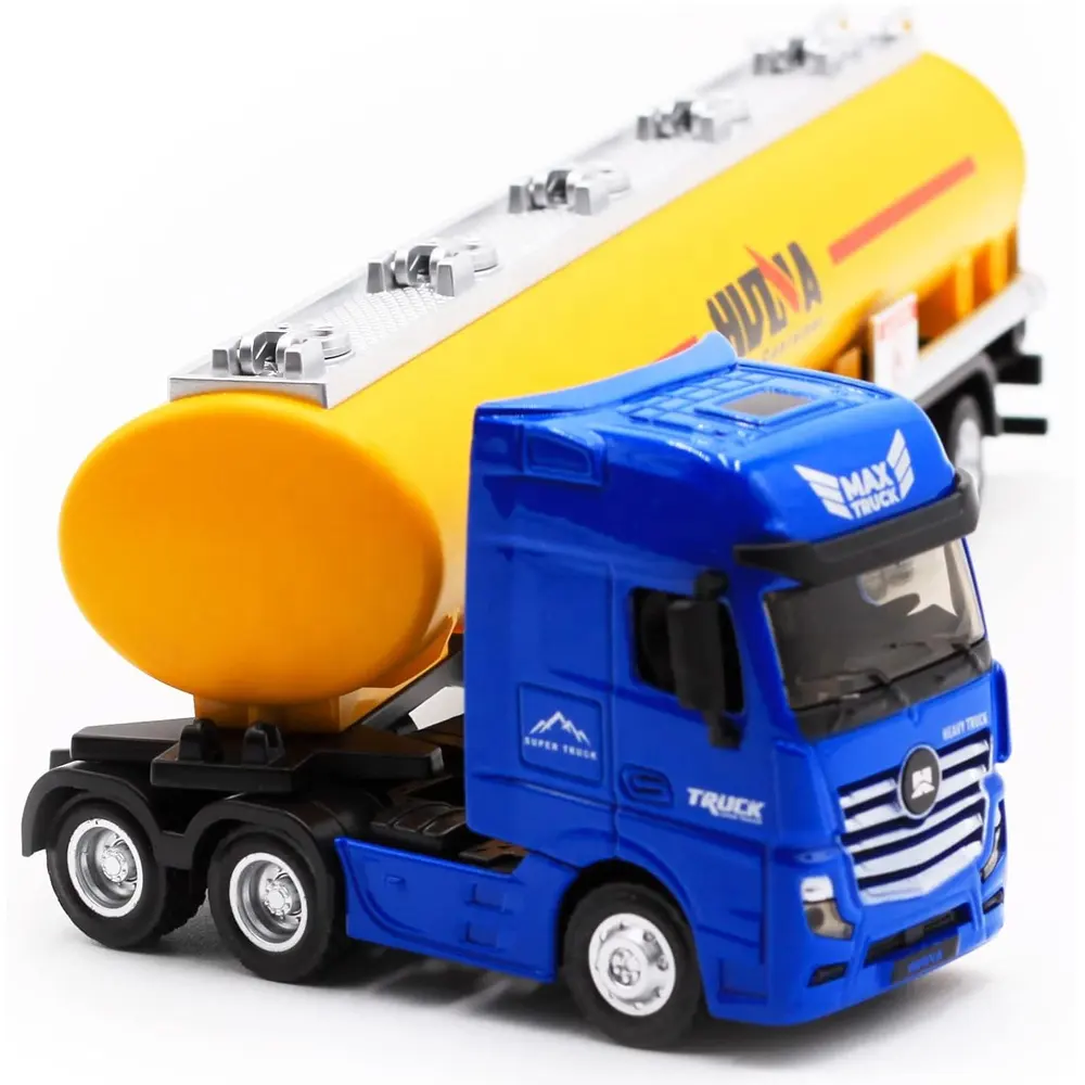 2024 Neueste Huina 1733 Metall Öltank-Aufliegerspielzeug 1/50 Maßstab Druckguss-Stätte Öltank-Lkw-Modell für Kinder