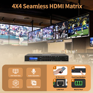 TESmart 4x4 <strong>HDMI</strong> <strong>Matrix</strong> with 2x2 Quad Multiviewer Function Seamless Switchhing Smart EDID 1080P <strong>HDMI</strong> Multiviewer <strong>Matrix</strong> - Product Image 3