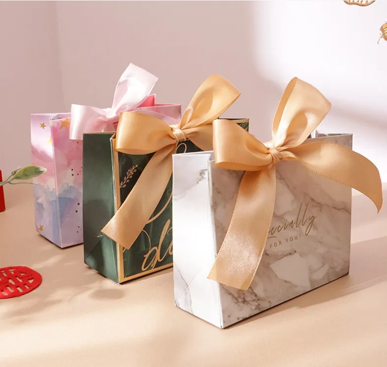 Scatola bomboniera per matrimonio borsa regalo di compleanno sacchetti per caramelle con fiocco