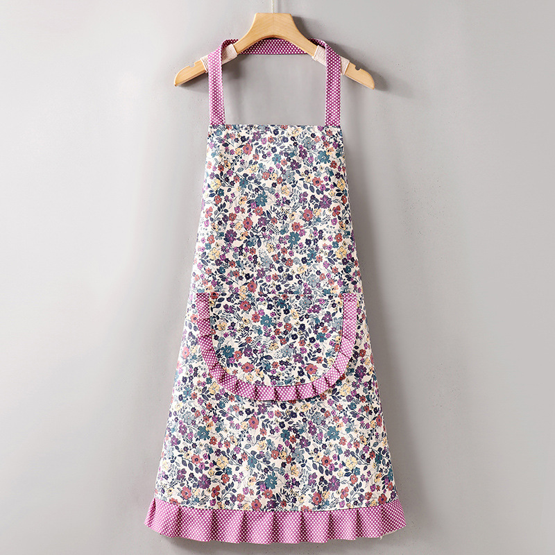 PurpleLZ650Halter floral de algodón slub