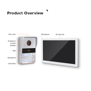 Timbre de sistema de videoportero con cable de 10,1 pulgadas con cámara y monitor para sistema de seguridad para el hogar