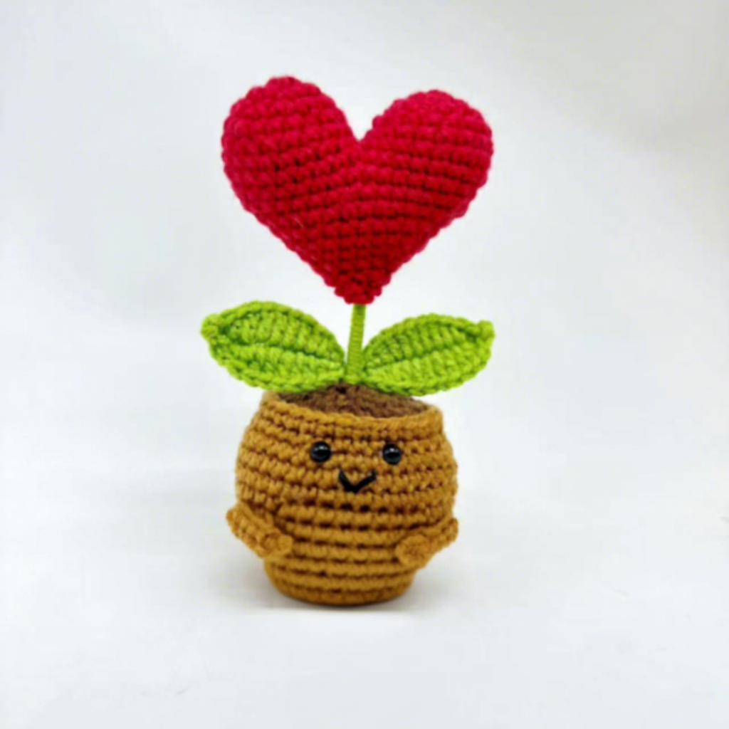 Red heart potted plant