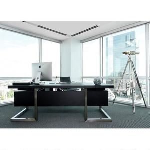 Escritorio de oficina clásico con cajón Rectangular, escritorio de ordenador moderno, material de superficie sólida - Product Image 4