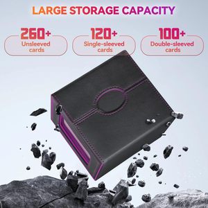 Komutanı ekran ile MTG için kart güverte kutusu 2 manyetik kart sahipleri ile 100 çift kollu kartları güverte durumda uyar - Product Image 3