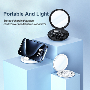 Seyahat hediyeler şarj kablosu kiti adaptör kartı saklama kutusu ve kutuları evrensel 6 in 1 Usb şarj veri kablosu ayna ile Set - Product Image 3