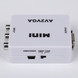 1080P Rca Cvbs影音至Vga适配器Av2Vga视频转换器，带Usb电源电缆，用于计算机电视投影仪显示