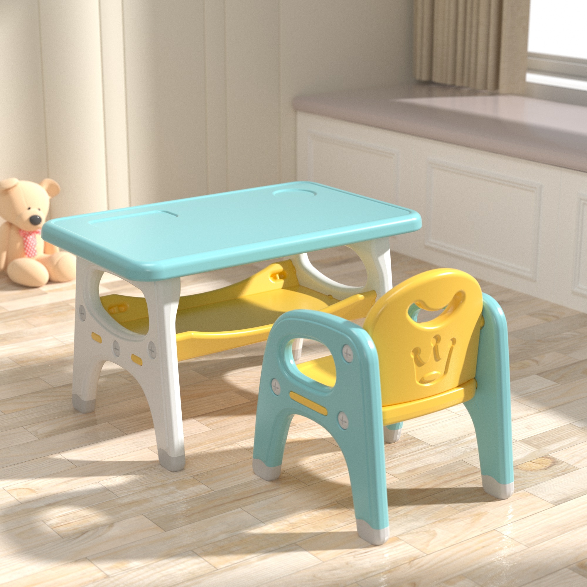Silla+mesa amarilla