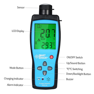 Intervallo di misurazione portatile 0-25% rilevatore di ossigeno misuratore di ossigeno digitale analizzatore di Tester di ossigeno con visualizzazione LCD e allarme - Product Image 2