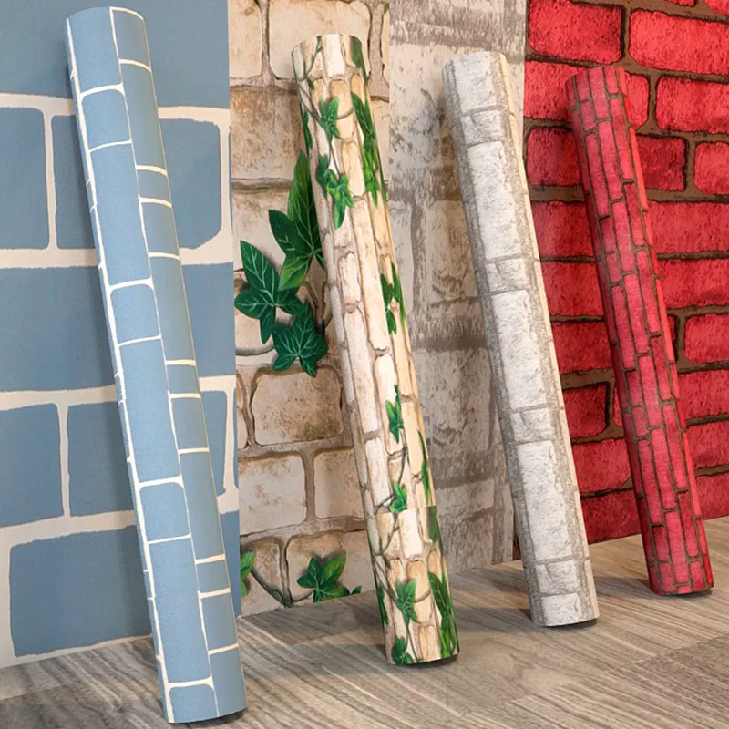 סיטונאי כחול טפט קיר מדבקת בית 3d קישוט חדר כושר מודרני עצמי דבק PVC רצפת טפט