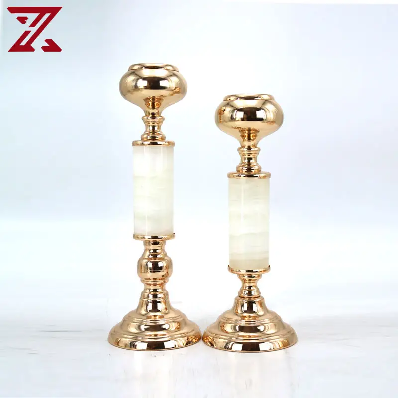 Candle Holder Wedding Decoration Promotion Gift Metal Candle Holder Fashion Retro Jade Candlestick Decor For Wedding Party Home Decorations