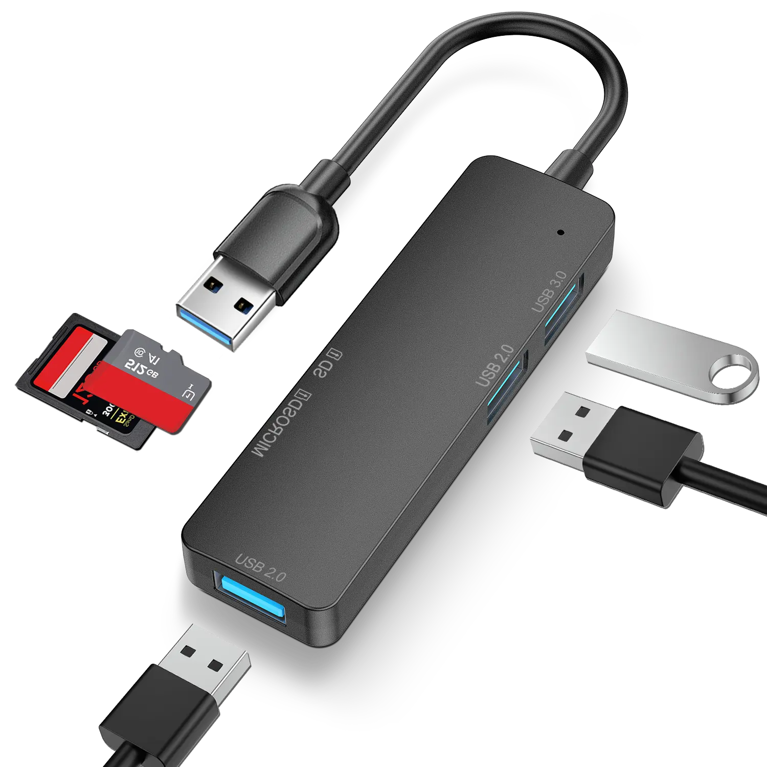 USB 3.0 HUB siêu mỏng dữ liệu USB Splitter với TF và SD Card Reader khe cắm cho MacBook máy tính xách tay bề mặt Pro PS4 PC ổ đĩa flash Drive