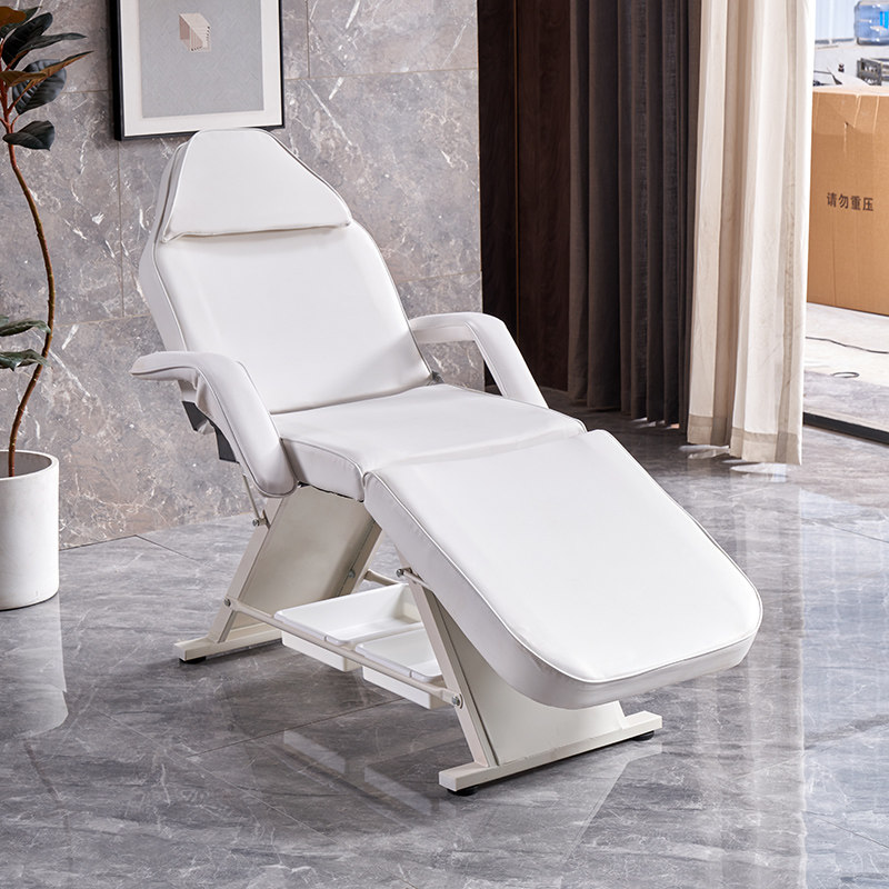 Lit de broderie de tatouage blanc avec main courante-déflecteur-ordinaire