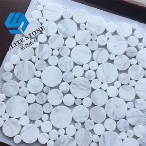 Thiết kế hiện đại bằng gỗ bằng đá cẩm thạch trắng ngẫu nhiên Mosaic Strip với lồng vào nhau gạch - Product Image 1