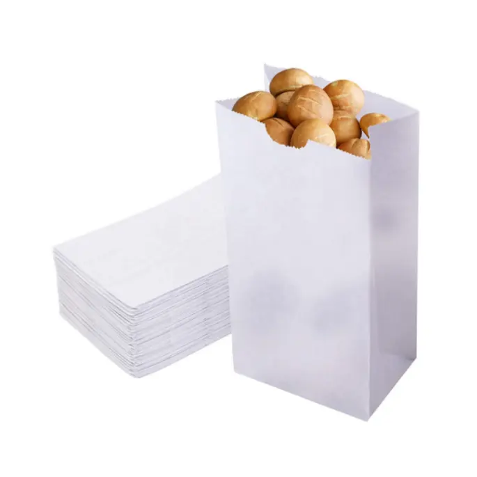 Saco de papel ecológico personalizado artesanal, saco de papel de cera pão sem alça