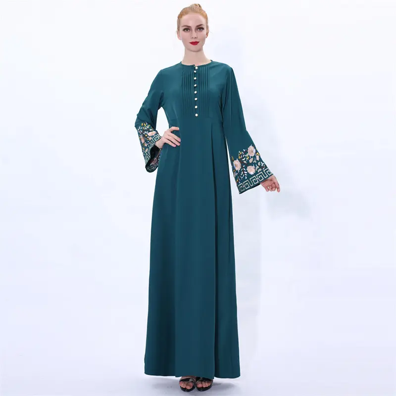 लोकप्रिय क्रॉस-बॉर्डर मार्केट हाई क्वालिटी मुस्लिम इस्लेमिक कपड़े कढ़ाई स्लीव ने मैक्सी कपड़ों की कढ़ाई की आस्तीन को तैयार किया