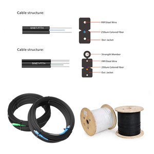 สายแพแบน2core FTTH 4core LC UPC APC 10M 20M 30m 50m 100M สาย FTTH Patch พร้อมตัวเชื่อมต่อ SC APC ความยาวคลื่น1310nm