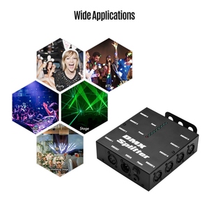 Distribuidor divisor de amplificador de señal óptica DMX512 1 entrada y salida directas 8 salidas independientes para Etapa de controlador de luz