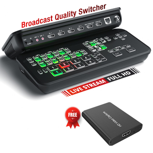 Conmutador de video CCTV 4K, mezclador de transmisión en vivo, codificador de video, interruptor de transmisión de video en vivo