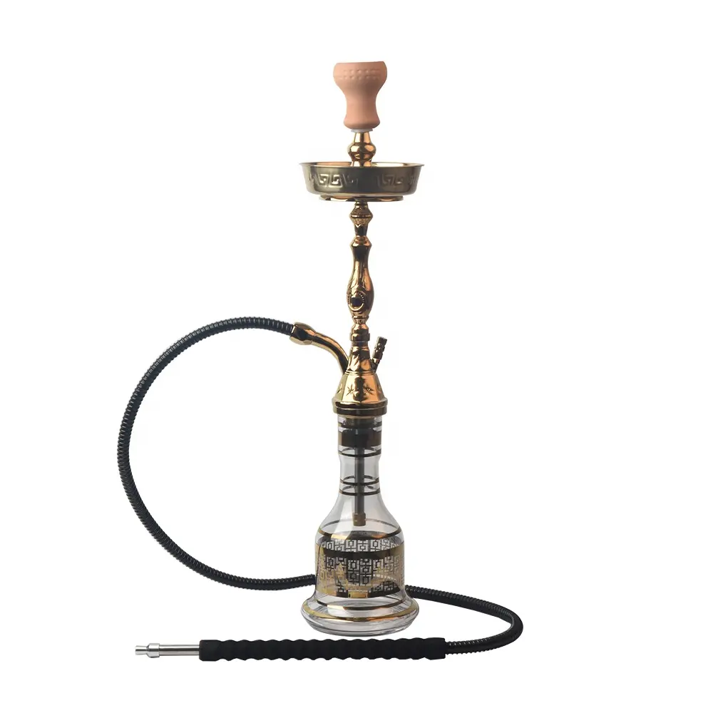 Gold Handy Egypt Style Shisha Steam Hookah Accesorios para el cuerpo con manguera hookah Nargile Set Z-9023