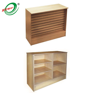 零售店店MDF三聚氰胺板条墙板板店桌现金包装柜台收银台 - Product Image 4