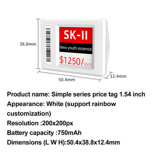 1.54 Eink Screen elettronica-Shelf-Label-Esl-Price-Tag Mini etichetta magnetica alfanumerica, cartellino del prezzo, Display E-Ink Desktop Qr Code