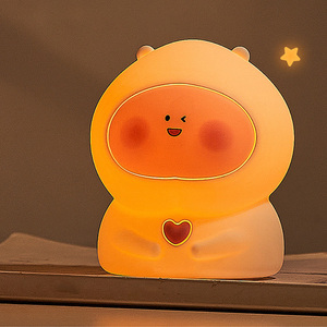 Timed Kids Night Light Wiederauf ladbare süße Silikon lampen mit Berührungs <span class=keywords><strong>sensor</strong></span> und fern gesteuerter tragbarer farbwechsel nder Nacht lampe