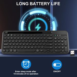 98 Keys 2.4Ghz Wireless <strong>Keyboard</strong> BT5.0 Computer <strong>Keyboard</strong> Multi Devices Gaming <strong>Keyboard</strong> with Tablet Stand for Win/iOS/<strong>Android</strong> - Product Image 3