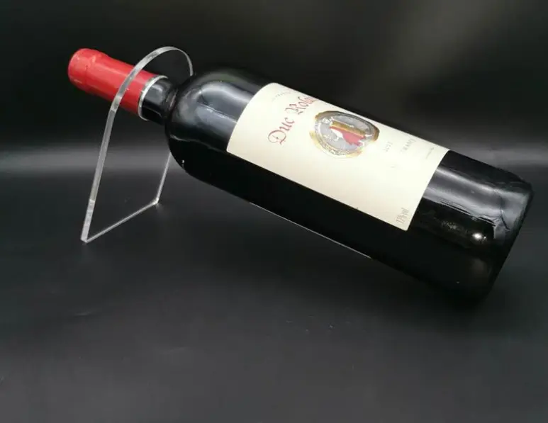 アクリルプレキシガラス湾曲ワインホルダー装飾ラックディスプレイスタンドシンプルなデザイン装飾テーブルトップワイングラスワインボトルホルダー