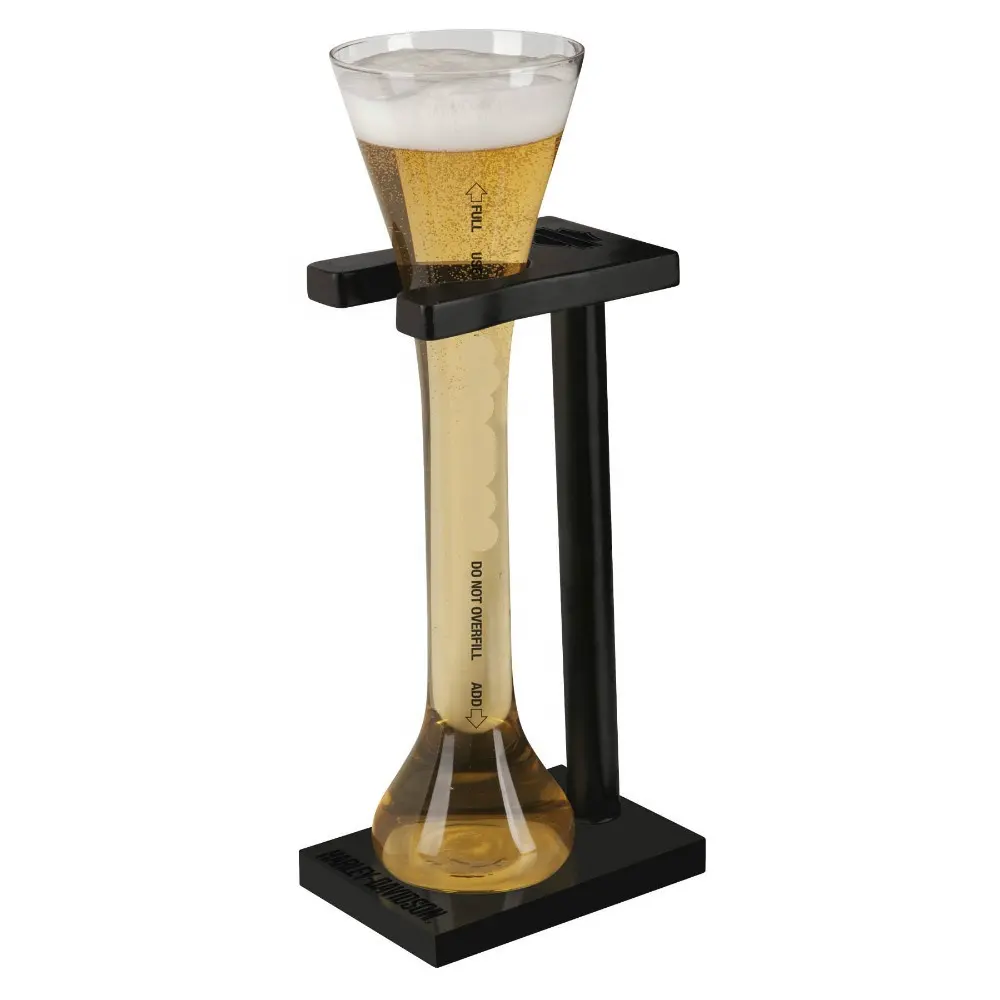 Vidro personalizado de cerveja de quintal, vidro com suporte de madeira 500 ml vidro ale para cerveja pub
