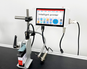 Fabrik preis T-W Tij Online Halbautomati scher Drucker Text Tinten strahl drucker Chargen druck Datum Codierer Maschine für gewebte Taschen - Product Image 5