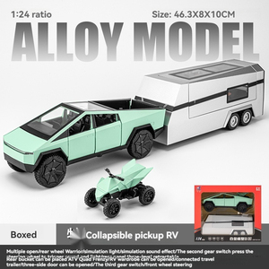 Diecast <strong>Model</strong> Car 1:24 T Cybertruck RV Vehicle <strong>Models</strong> with Sound and Light Pullback Door Open Decorate Collect Metal Car Mode - Product Image 5
