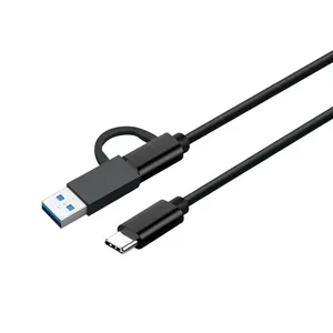 10Gbps ซิงค์ข้อมูล USB A/C 3.0 ถึง USB ประเภท C สําหรับแล็ปท็อปแท็บเล็ต 2 ใน 1 สาย USB C ชาร์จเร็ว - Product Image 4