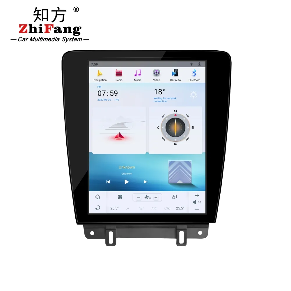 12,1 "ZhiFang fabricante Tesla vertical pantalla android reproductor de dvd del coche de navegación gps para Ford Mustang 2010-2013