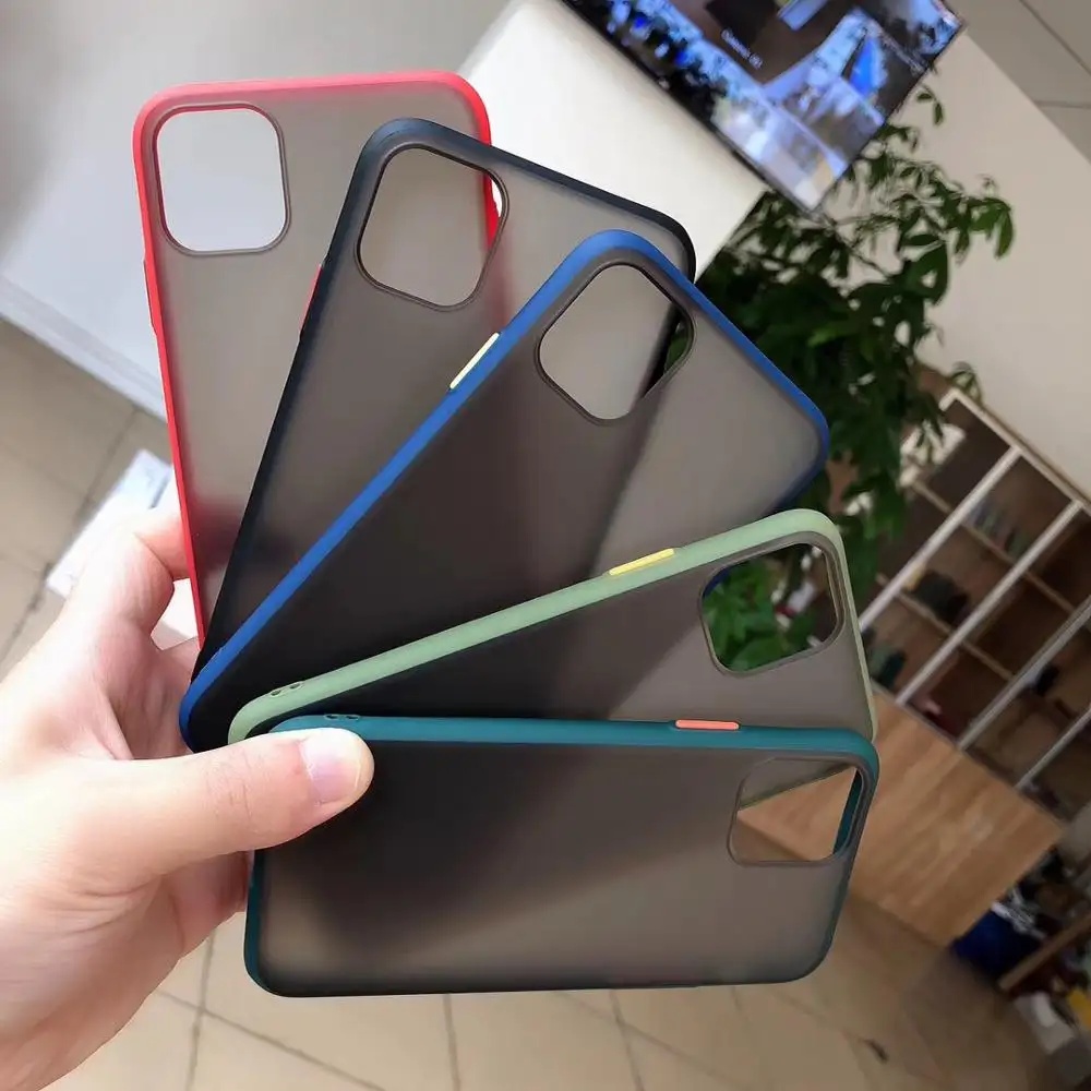 Funda de plástico antideslizante para iPhone 11 Pro, transparente, arenoso, disponible en cuatro colores, para Apple 11 Pro