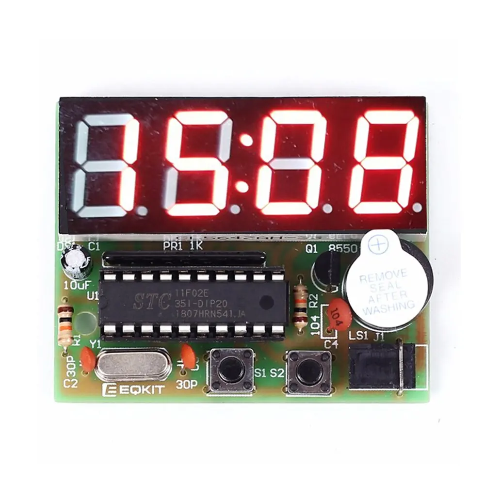 Điện tử DIY Kit chính xác C51 đồng hồ 4 Bits đồng hồ LED hiển thị thiết bị điện tử cho giáo dục thiết kế Hàn practise