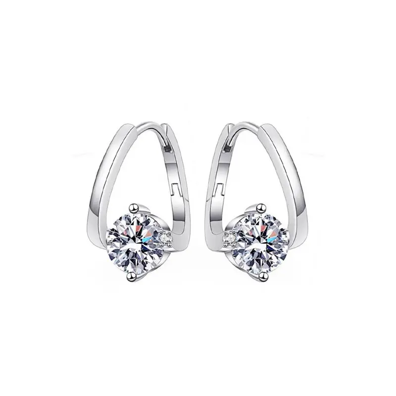 hot sale drop danglers earrings 0.5ct D color VVS moissanite diamond 925 sterling sliver moissanite earring